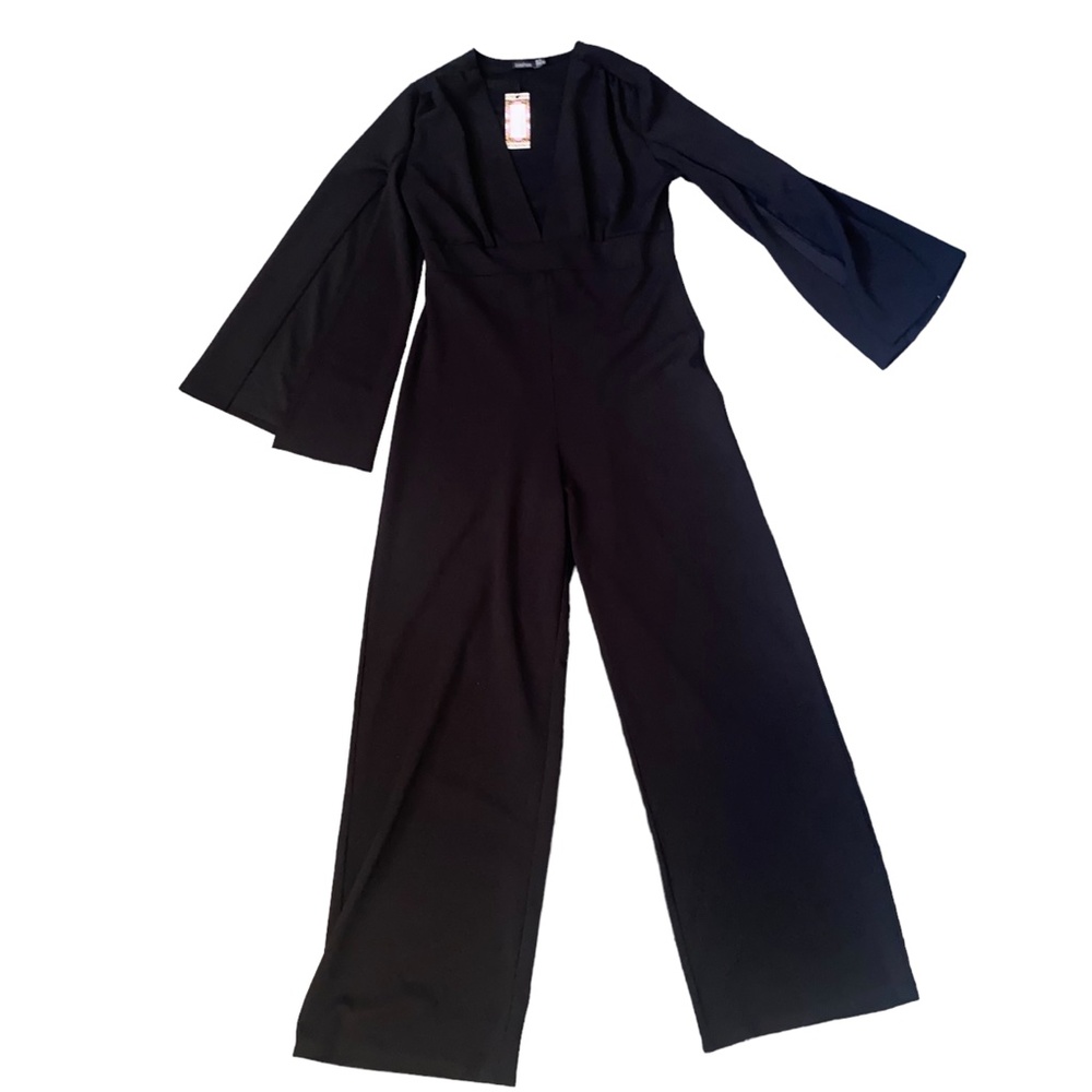 *NEW* Classy Wide Leg Cape Sleeve Jumpsuit